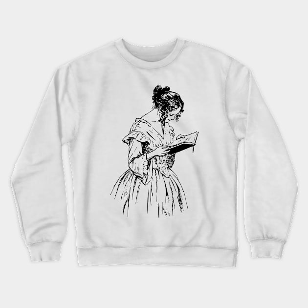 Reading Girl Crewneck Sweatshirt by blue-koala